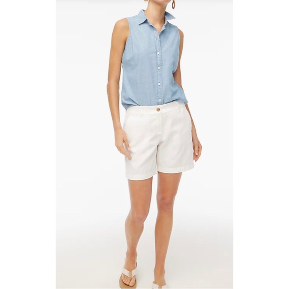 NWT J. Crew Factory - 7” White Chino Shorts - Picture 1 of 6